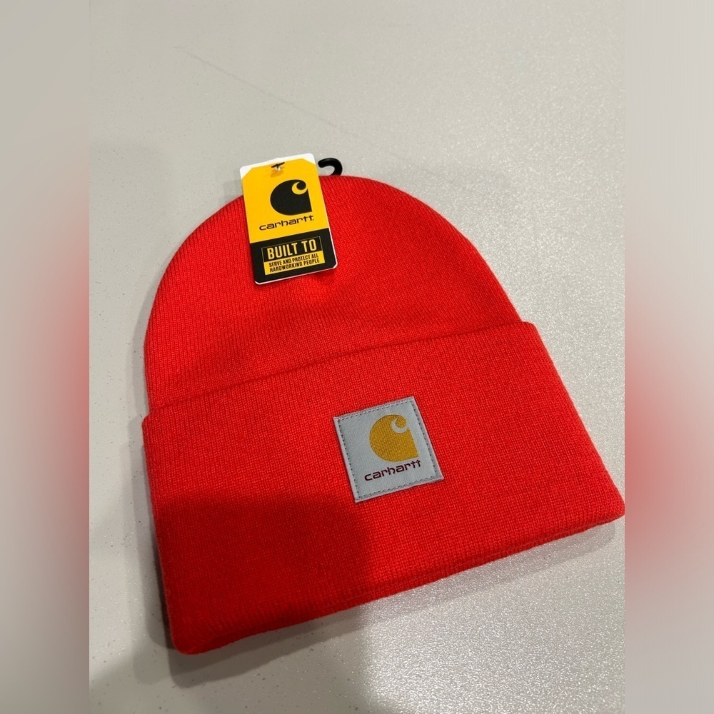 Carhartt Acrylic Watch Hat Rib Knit Acrylic Bittersweet Red NWT